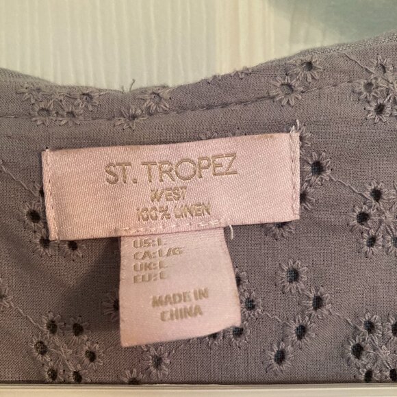 St Tropez 100% Linen Hooded Jacket - EUC - Picture 4 of 8